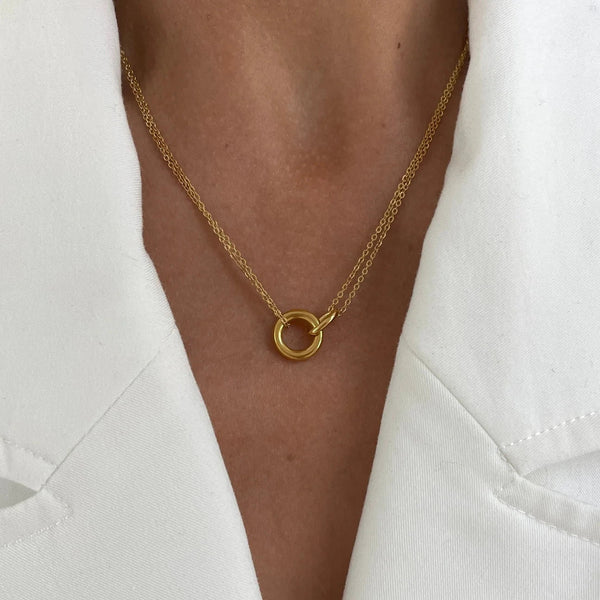 Double Circle Link Chain Necklace
