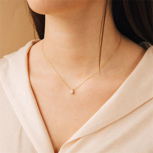 Yewelorat Birthstone Teardrop Necklace