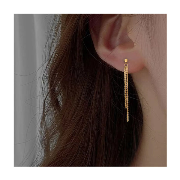 Yewelorat Vintage Gold Plated Tassel Earrings